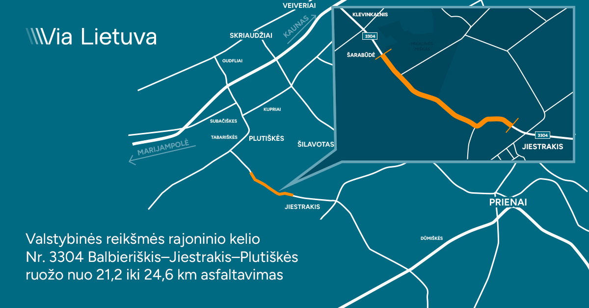 „Via Lietuva“: Prienų rajone pradedamas asfaltuoti žvyrkelis Balbieriškis–Jiestrakis–Plutiškės