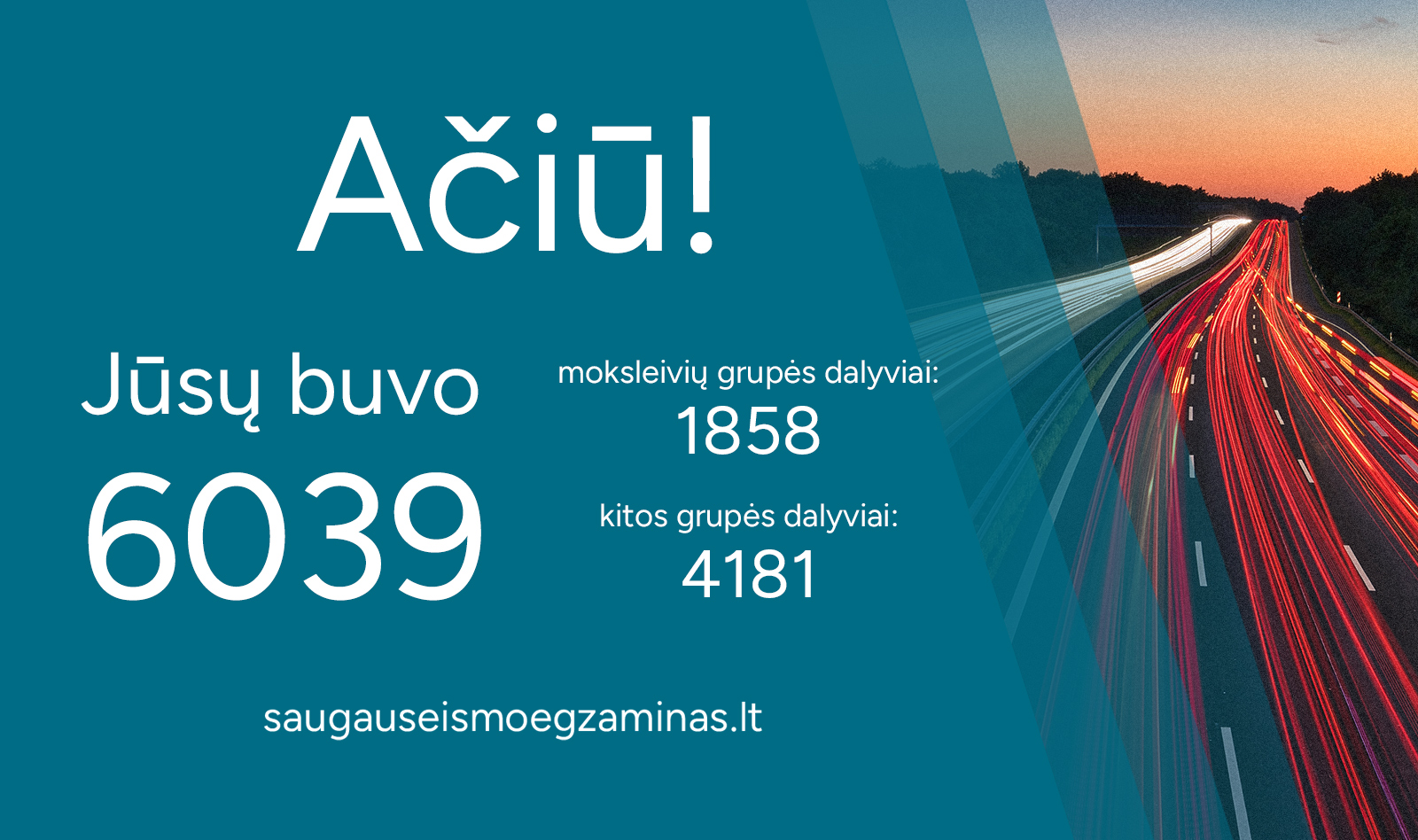 „Via Lietuva“: saugaus eismo egzamine žinias pasitikrino 6 tūkst. dalyvių, paaiškėjo nugalėtojai